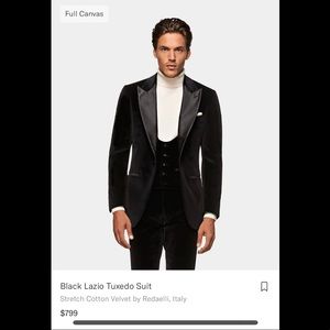 Suitsupply 38R 3-Piece Slim-Fit Black Lazio Tuxedo